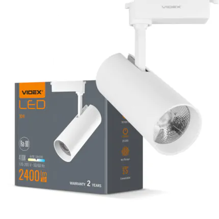 Світильник трековий VIDEX 30W 36° 2400Lm 4100K білий